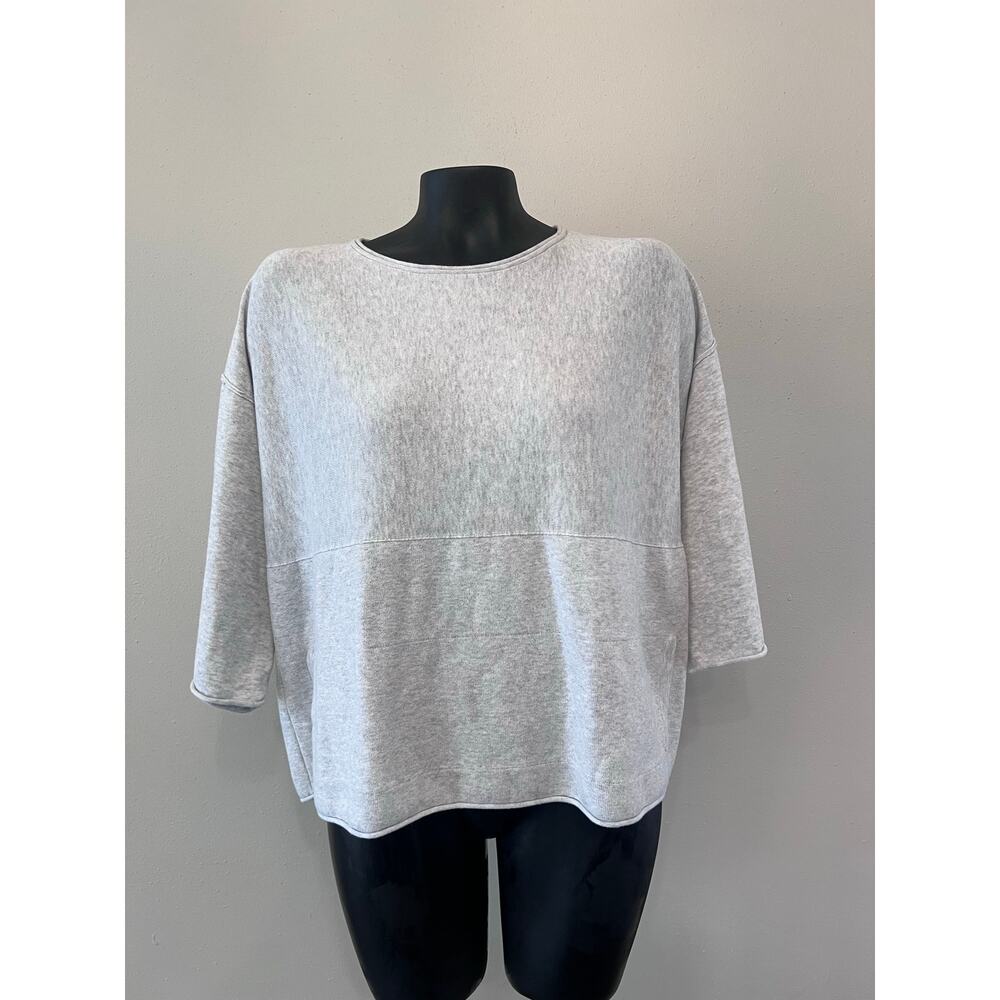 J.Jill Pure Jill‎ Women's Comfy Pullover Sweatshirt Sz XS Pale Gray Loungewear